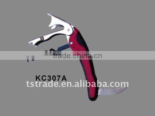 2014 Stainless Steel Multi function Keychain wine bottle opener KC1050
