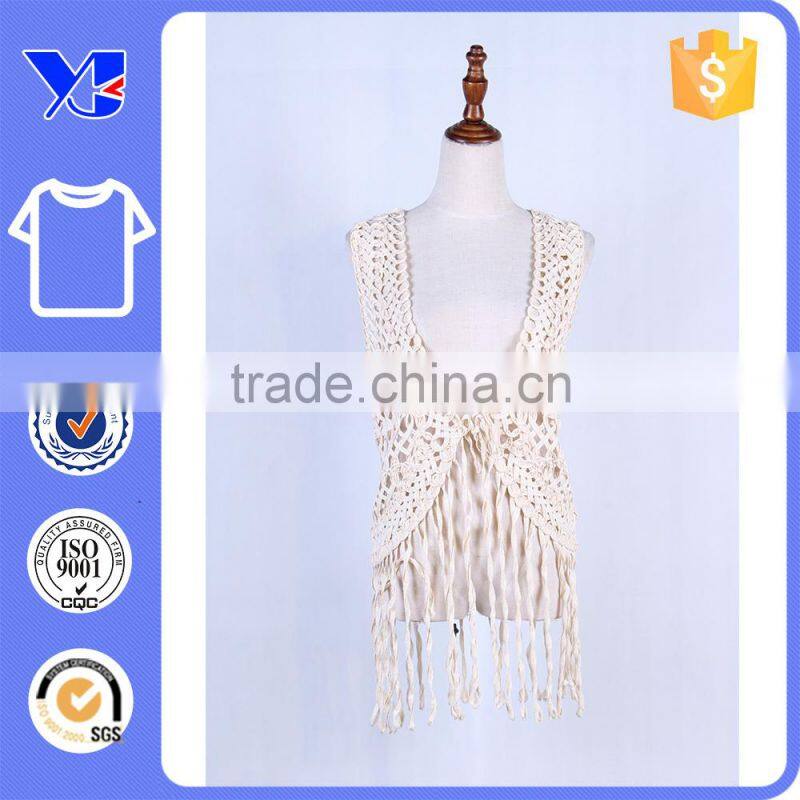 Crochet cootton fringes botton butterfly tie trendy transparent handmade coat