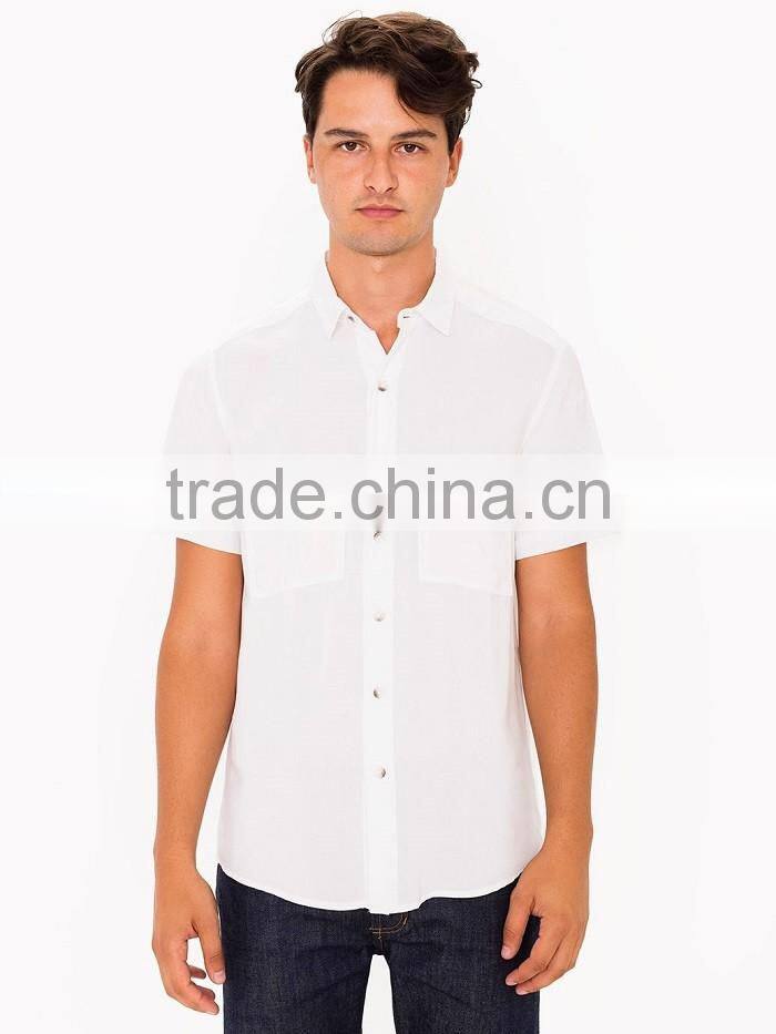 Classic office work dress shirts white shirts bank shirts short sleeve 100% cotton shirts for men