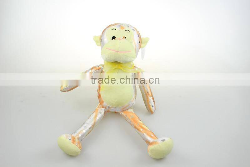 Cute 3 asst wholesale cheap monkey frog dog light toy plush duck with sand