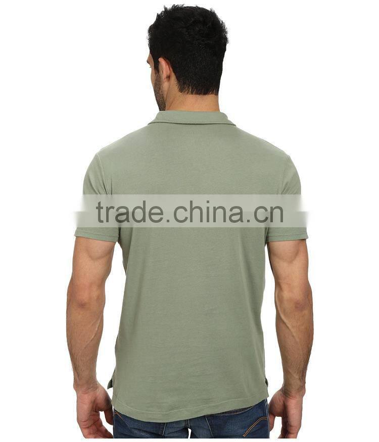 Custom high quality mens high quality stiff collar grey cotton polo shirts
