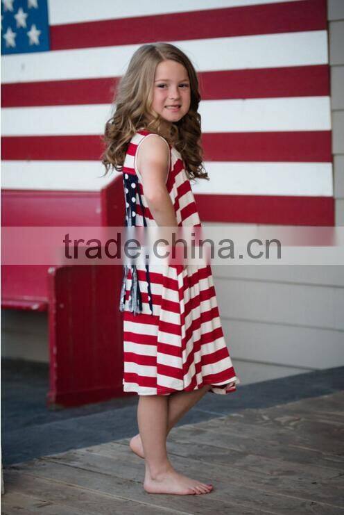 Fashion Baby Girl Summer Dress Children Cotton Dresses Kids Sleeveless Stripe Dresses For Girls