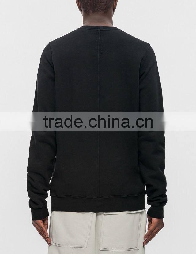 2017 wholesale high quality mens plain pullover spring sweatshirt hoody without hood