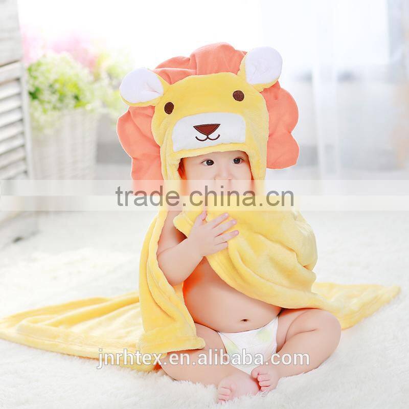 Trade assurance flannel soft hooded baby bath towel