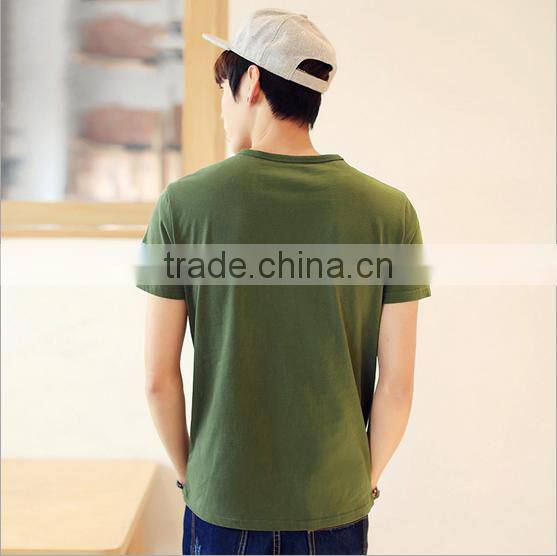 2015 High Quality Plain T-shirt Men Tshirt With Customised Color Size Fabric