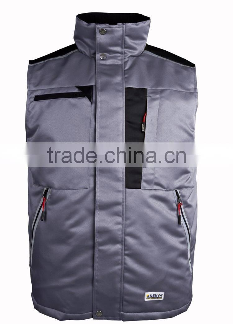Good quality protective workwear winter bodywarmer men padded waistcoat
