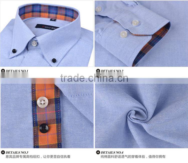 100% cotton white men's oxford cotton dress shirt