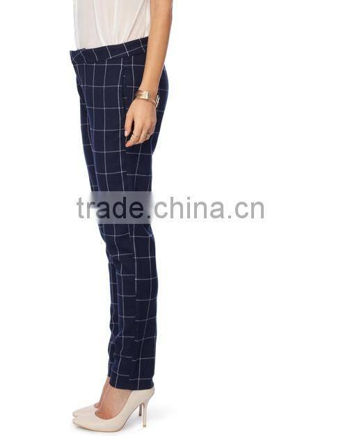 2014 high quality women plaid pants