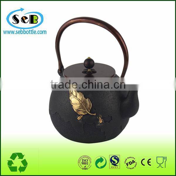 High quality Cast Iron teapot with embossed decor for wholesale