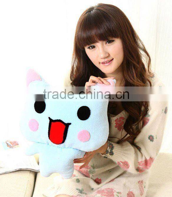 white cat animal shape cushion