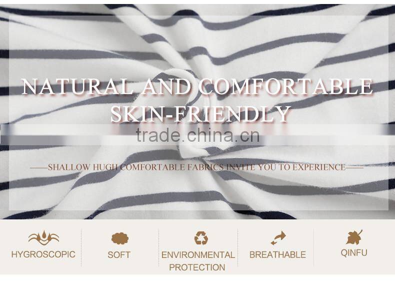 Best Price Qianxiu Ladies Long Sleeve Striped Images Sex Night Dress for Women