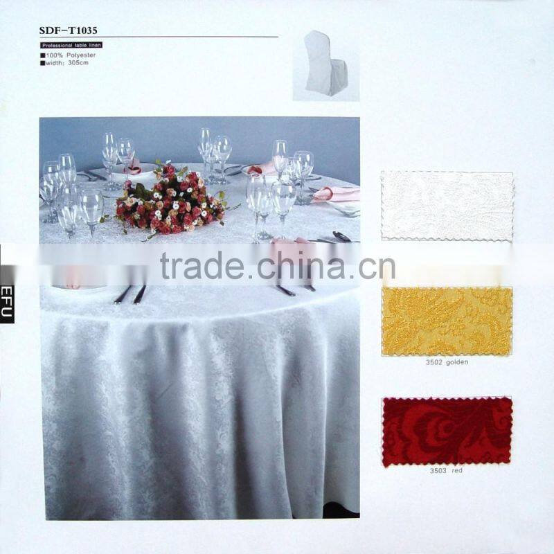 Creative white Table Cover customized Floral Printed Linen Fabric 70 inch round Tablecloth