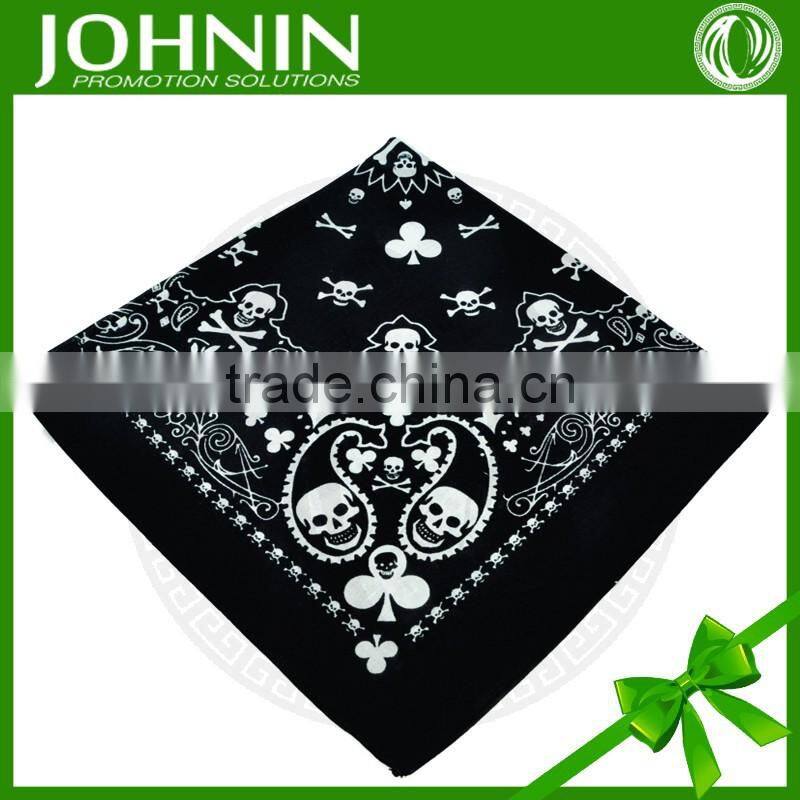 Fast delivery cheap Sublimation printing TC Black Skull bandana
