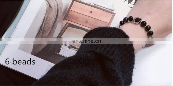 2 Styles Retro Blue Sandstone Luck Black Beads Star Bracelet Couple Jewelry Natural Stone Bracelet