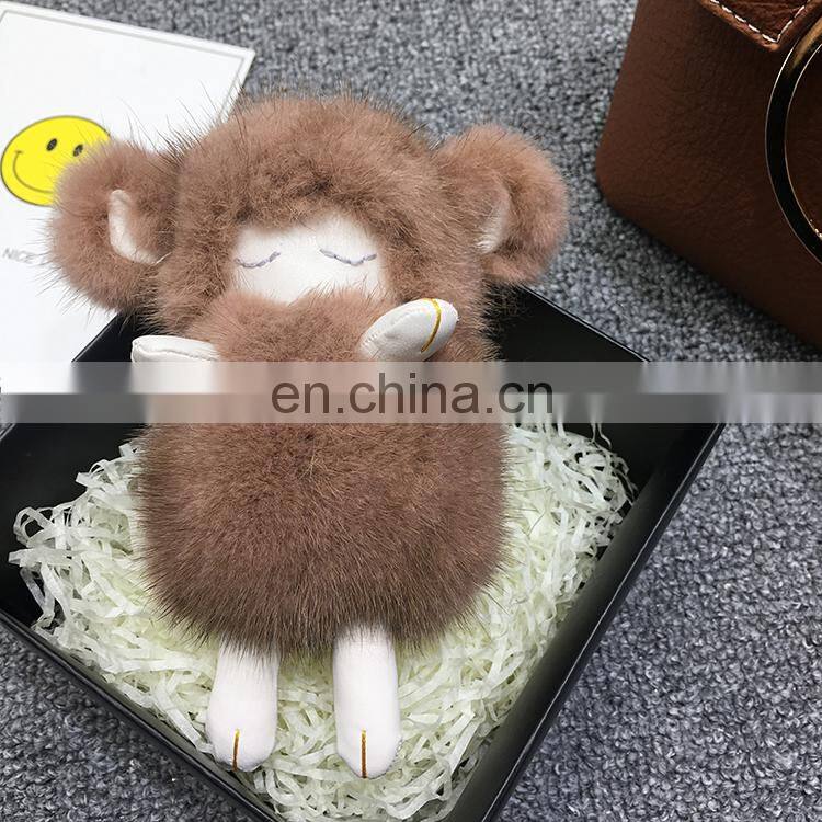 2016 Luxury Fur Accessory Korea Soft Nice Genuine Mink Fur Sheep Keyring
