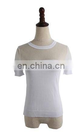 Pure White Short Sleeve Blouses For Women Summer 2016