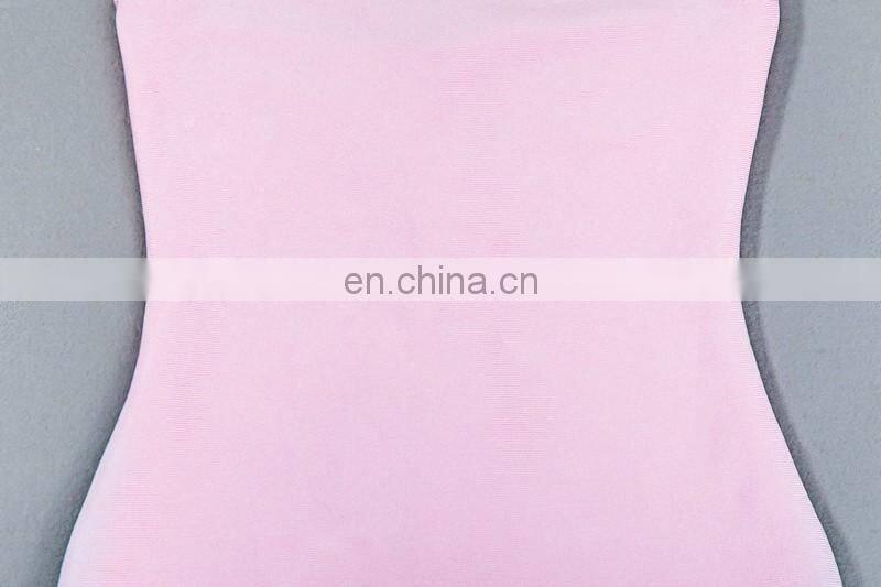 Amigo 2017 new designer pink halter backless sexy XXX bandage dress midi evening dresses for women party wear