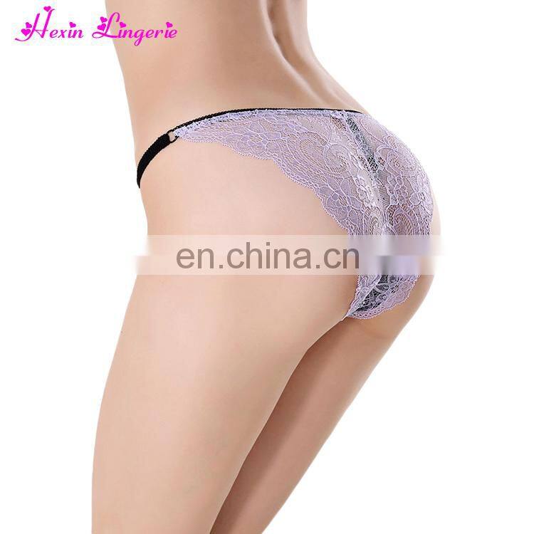 Without Moq Free Shipping Girls Purple Ice Silk Thin Belt Breathable Sexy Lace Panties
