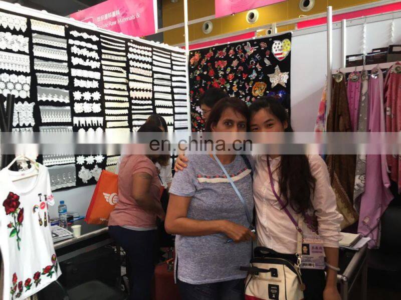 2017 print fabric polyester textile rose flower 3D lace fabric