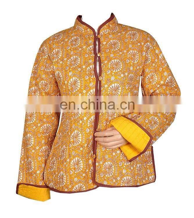 Jacket Winter Warm Coat Hand Block Printed Coat Women's coat