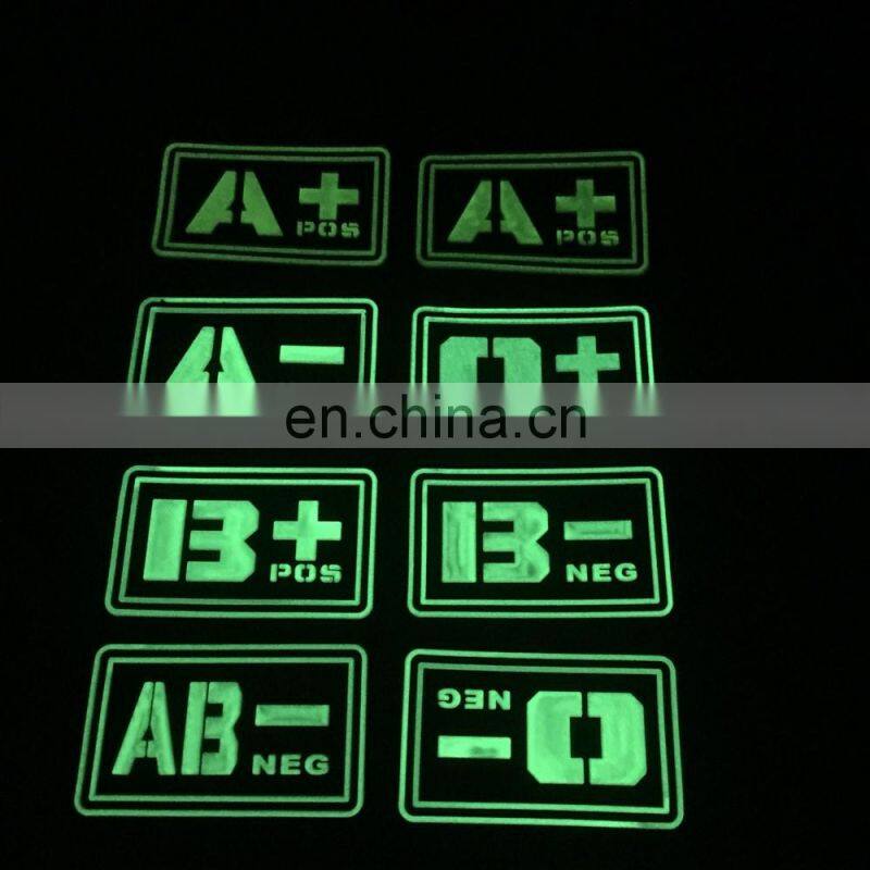 High quality durable custom glow in dark PVC patch