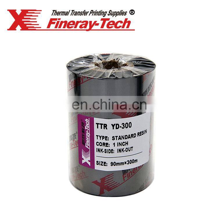 Black color Resin ribbon size for 90mm*300m with 1Inch core or 1/2 Inch core