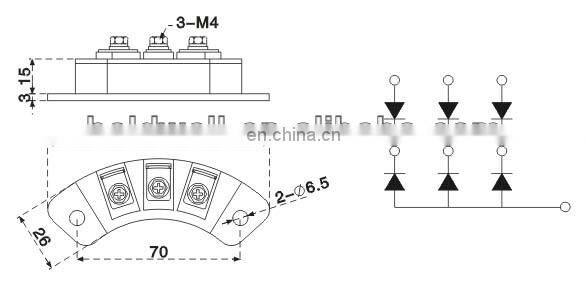 Generator rectifier diode bridge MXG(Y)40