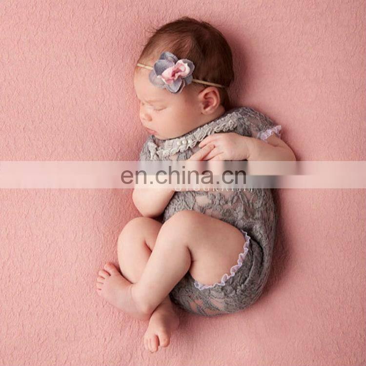 Summer newborn short sleeve lace romper photo prop baby bodysuit romper
