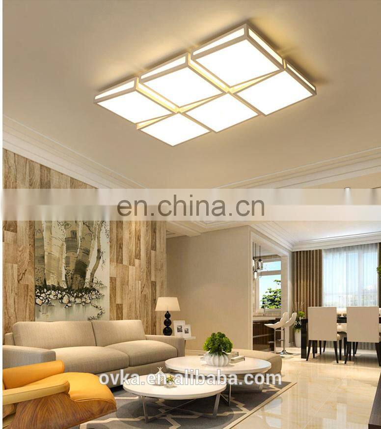 Creative LED ceiling lamp simple square living room lamp