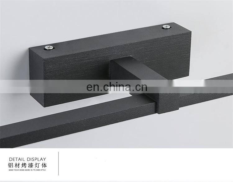 Modern long black white LED mirror cabinet light for bathroom hotel