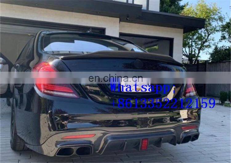 S-CLASS W222 S63/S65 B style carbon fiber rear diffuser with exhaust tips fit for 2018y 2019year S63/S65 rear diffuser