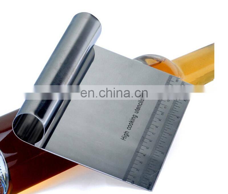 Stainless Steel Pizza Dough Scraper Cutter Kitchen Flour Pastry Cake Tool Scale