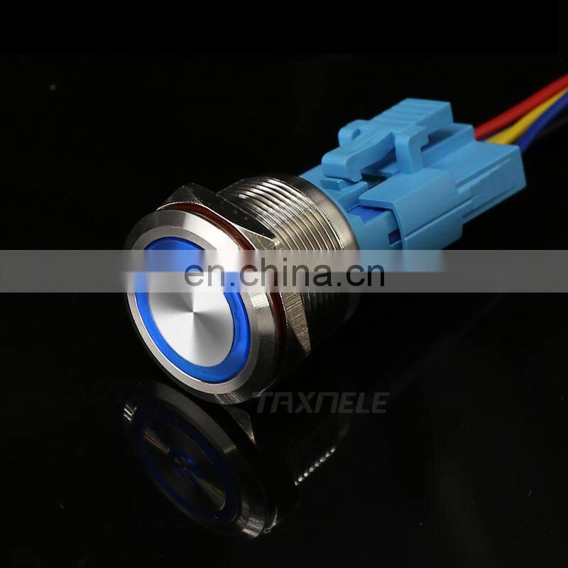 22mm Waterproof Metal Push Button Switch Momentary Latching LED Light Lamp Illumination 3-48V 100V 220V Car Auto Engine PC Start