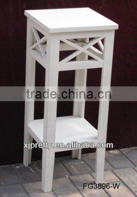 classical french style white carved wooden flower stand