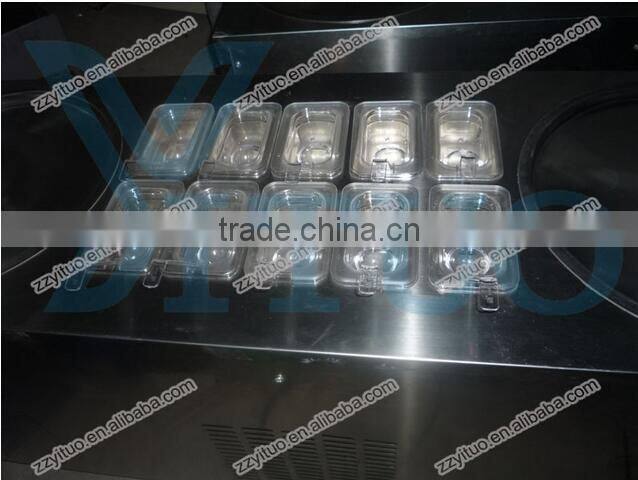 New Arrival Fried Ice Cream Machine Double Pan R404a Refrigerant 500mm/700mm Double Flat Pan Fried Ice Cream Machine