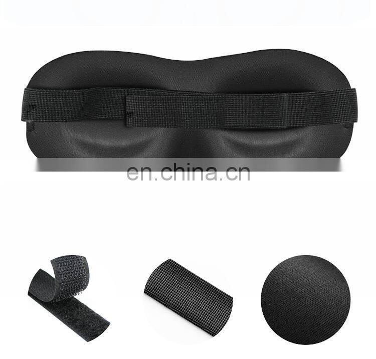 High Quality Whosale Custom Upgraded 100% Black Blackout 3D Eye Sleep Mask with Memory Foam