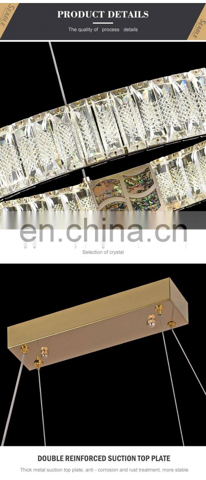 Luxury Style Indoor Decoration Living Room Dining Room LED Crystal Pendant Lamp