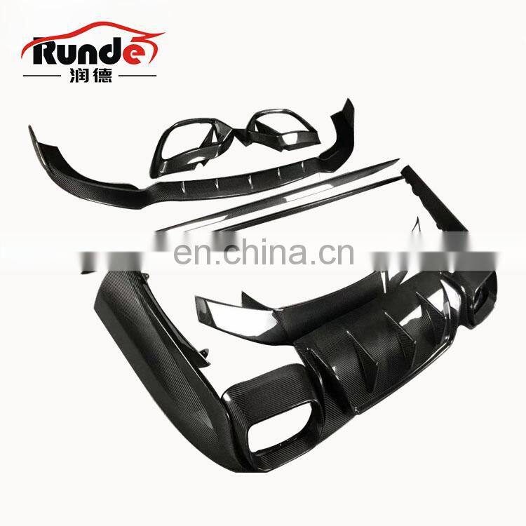 Runde Car Modification Hot Sales Carbon Fiber Front Rear Lip Side Skirts BABU Style Body Kit For 2018 Mercedes Benz Amg GT63S