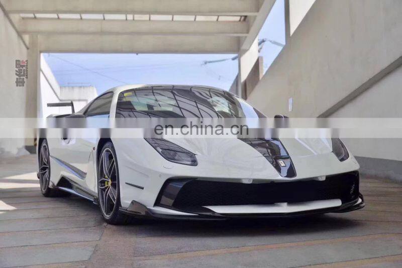 Runde Top Quality For Ferrari 488GTB Upgrade Mansory Half Carbon Fiber Body Kit Front Rear Bumper Rear Diffuse Hood Fender Side