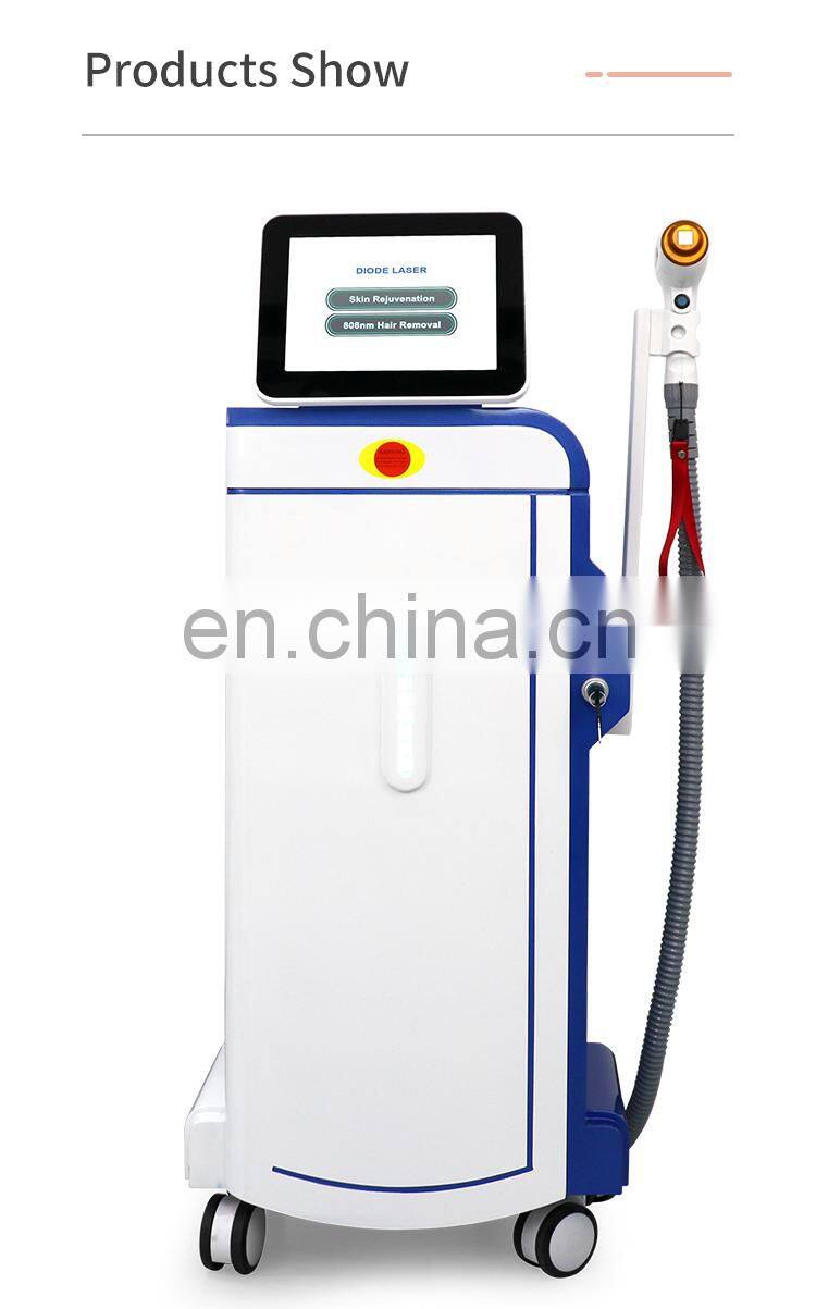 High efficiency 808 755 1064 three waves diode laser hair removal machine with CE/ ROHS/ certificate