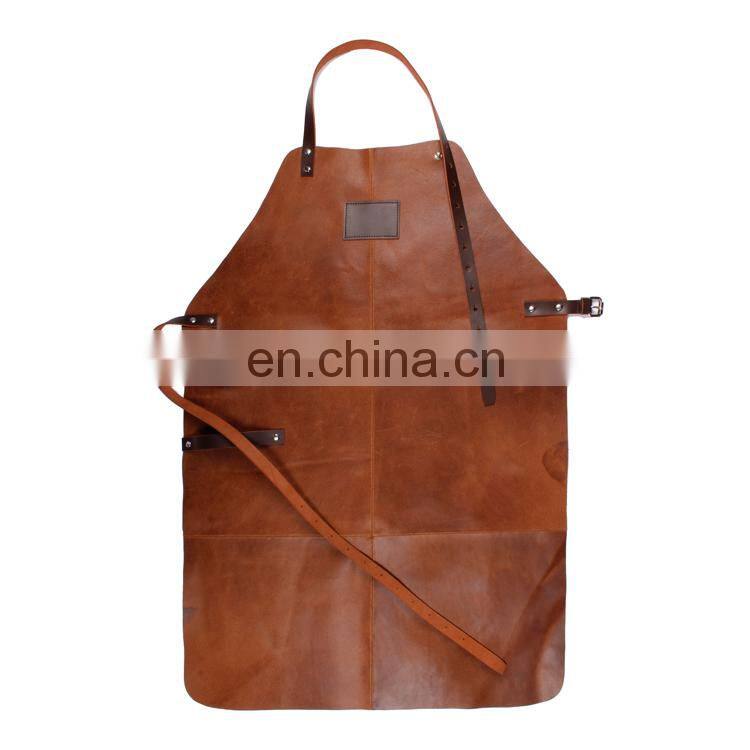 Premium Quality Leather BBQ Kitchen Cooking Apron