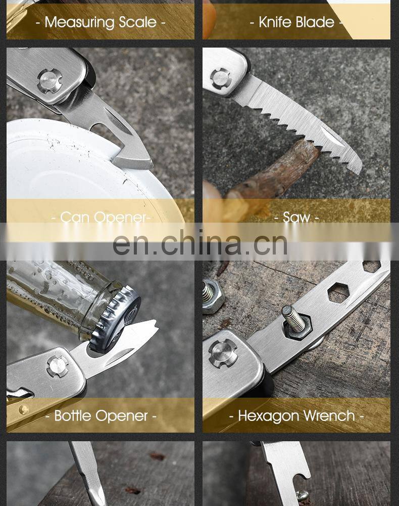 New Outdoor Stainless Steel Folding Pliers 16 in 1 Multi-function Pliers Home Pocket Combination Maintenance Tool