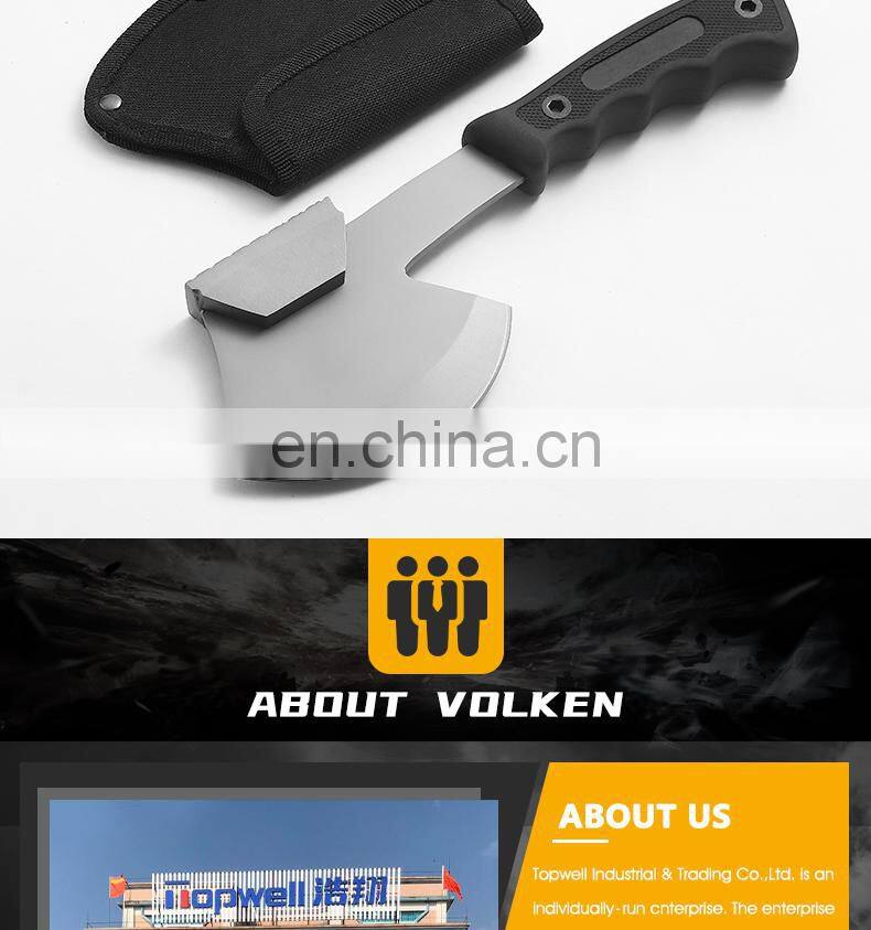 Camping Kit Multi Function Stainless Steel Axe Camping Axe With Sheath Rubber And Plastic Material