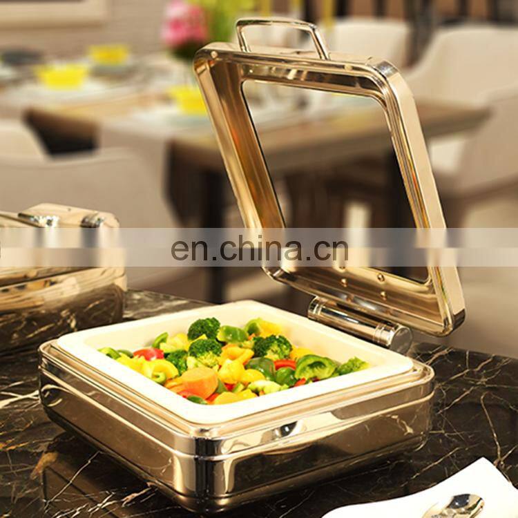 catering restaurant luxury GN pan display stainless steel buffet food warmer chafing dish