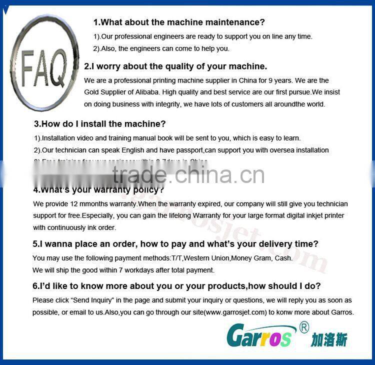 Garros Eco Solvent Indoor Outdoor Inkjet Printer with DX5 Print Head