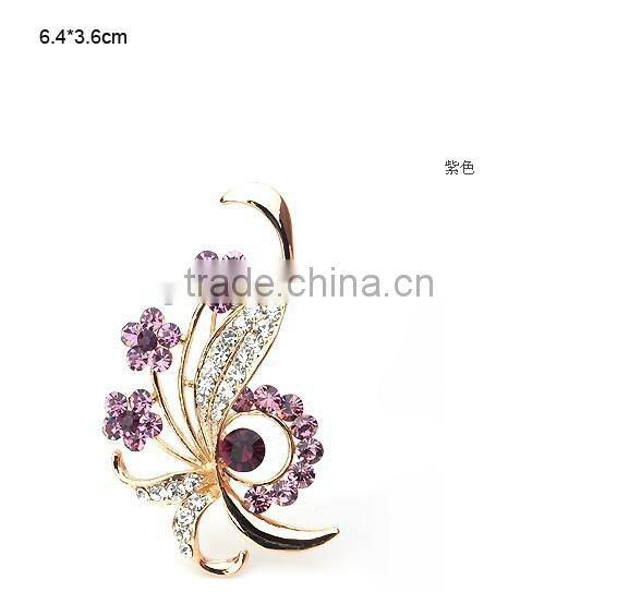 Noble beauty full diamond crystal high-grade pin brooch