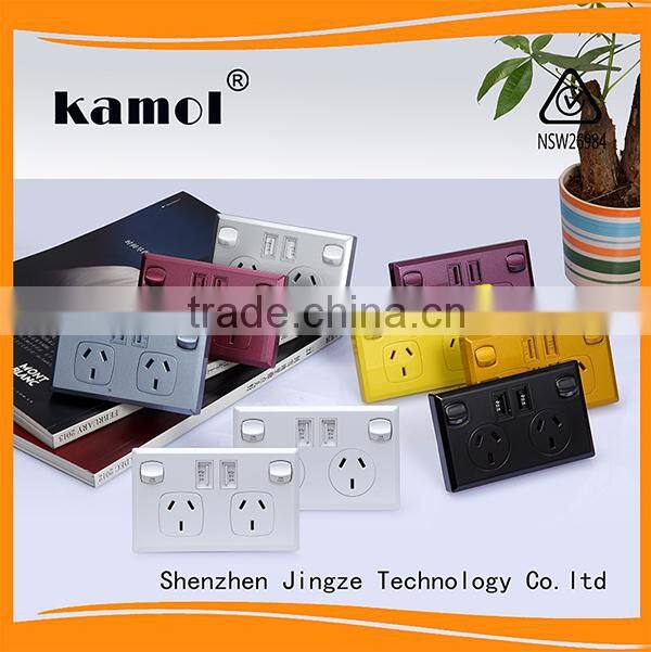 top quality Au australian usb wall pop up socket, usb powerpoint SAA made in China with favourable price and high quality