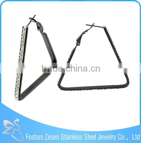 ZS17116 New charm gold plated fashion crystal earring triangle shaped earrings