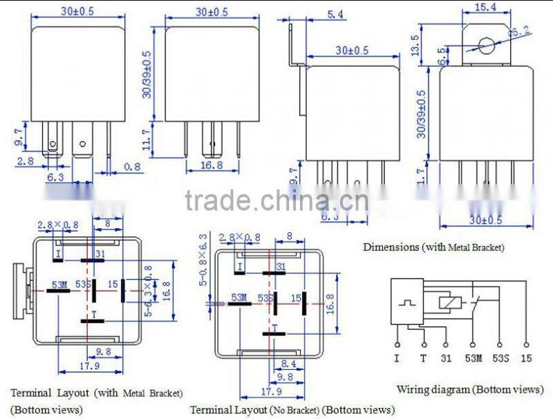 Automotive relay Wiper Relay for car 12V WM WR19