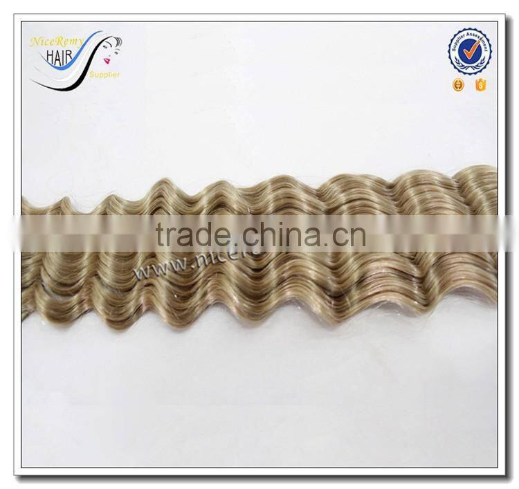 Wholesale grade 7a deep wave omnre color hair weave 100% virgin brazilian human hair